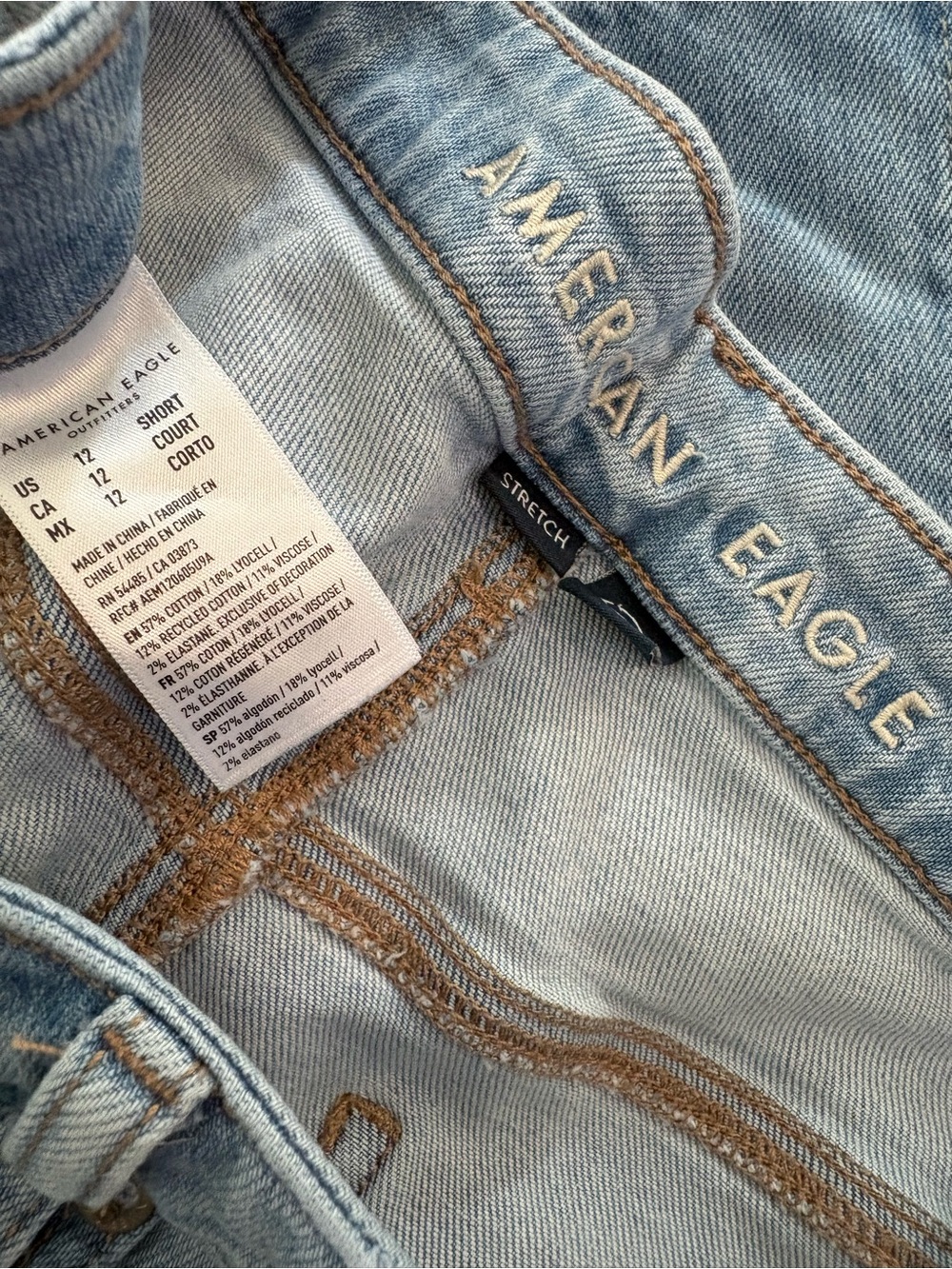 American Eagle Super High-Rise Baggy Wide Leg Women’s Jeans size 12 Short - Picture 3 of 4